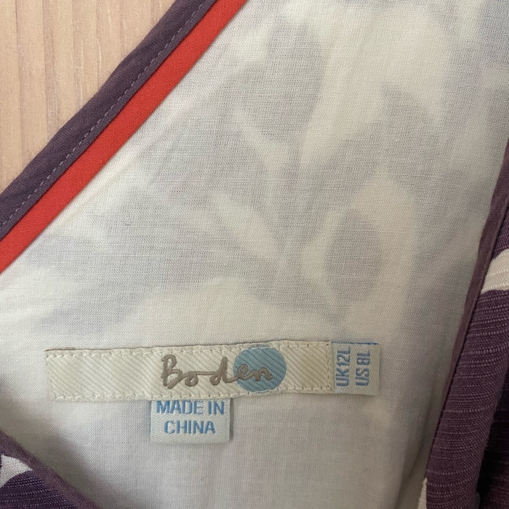 Boden Violet and White Floral Midi Dress - Picture 2 of 4